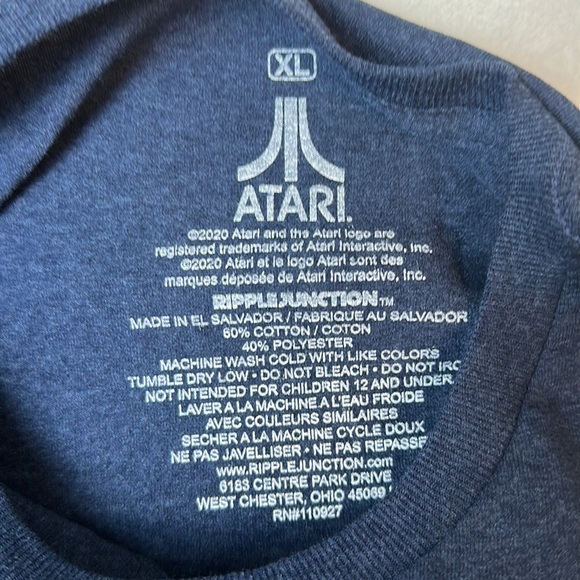 Atari Mens Classic Graphic T-Shirt Blue New XL NWOT - Picture 5 of 10